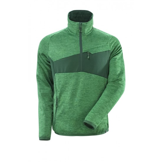 green fleece jumper